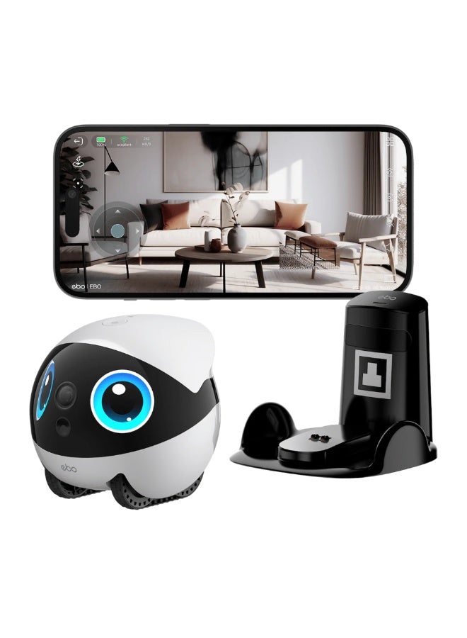 Enabot EBO Air 2 Plus Companion Robot 3K Home Camera Robot: Indoor Camera, Movable Robot Companion, 2-Way Video, AI Chat Mode, Auto-Recharge, Long Battery Life, Custom Facial Image, Night Vision - Image 1